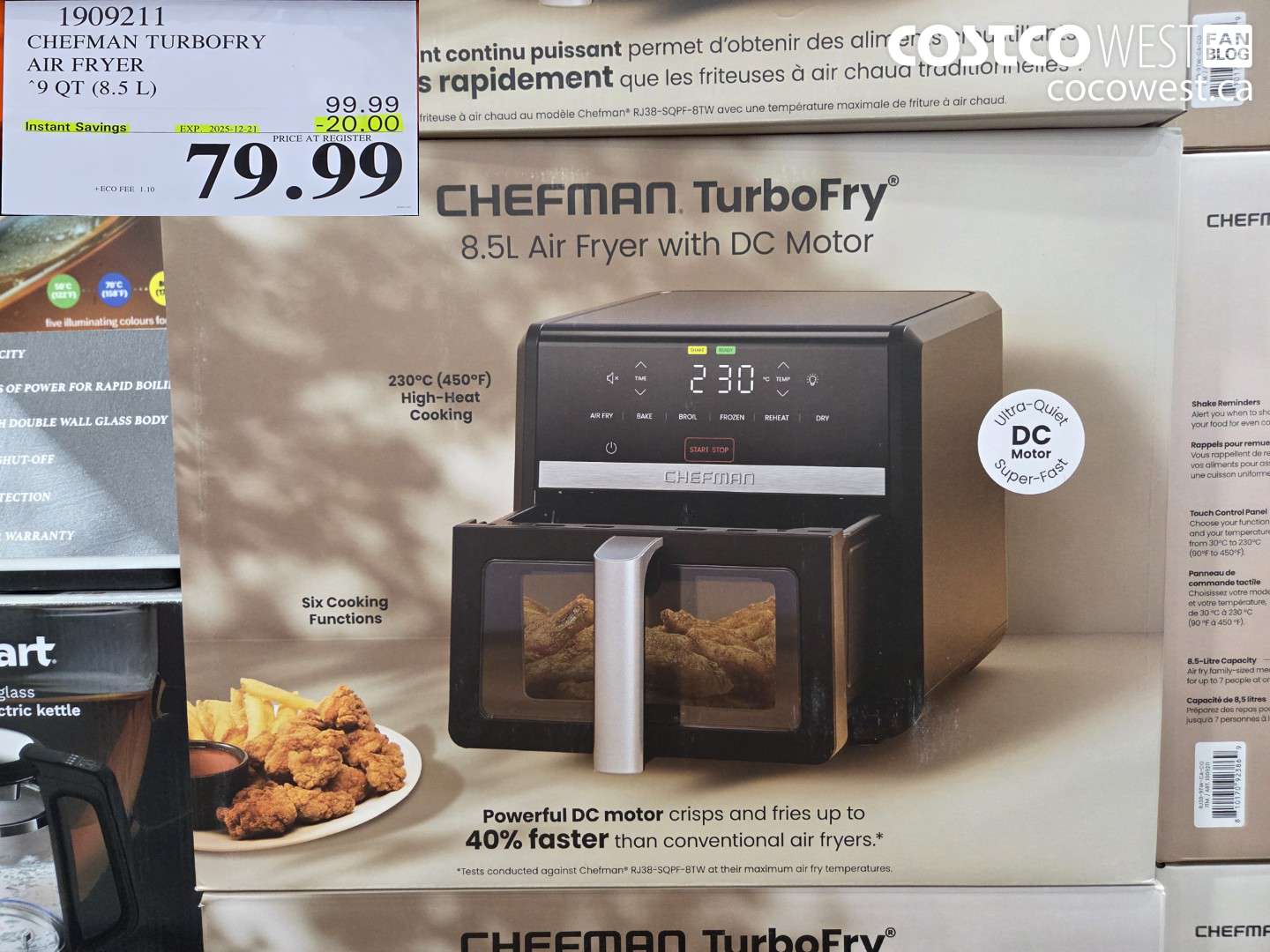 1909211 CHEFMAN TURBOFRY AIR FRYER 9QT (8.5 L) ($20.00 INSTANT SAVINGS EXPIRES ON 2025-12-21) $79.99