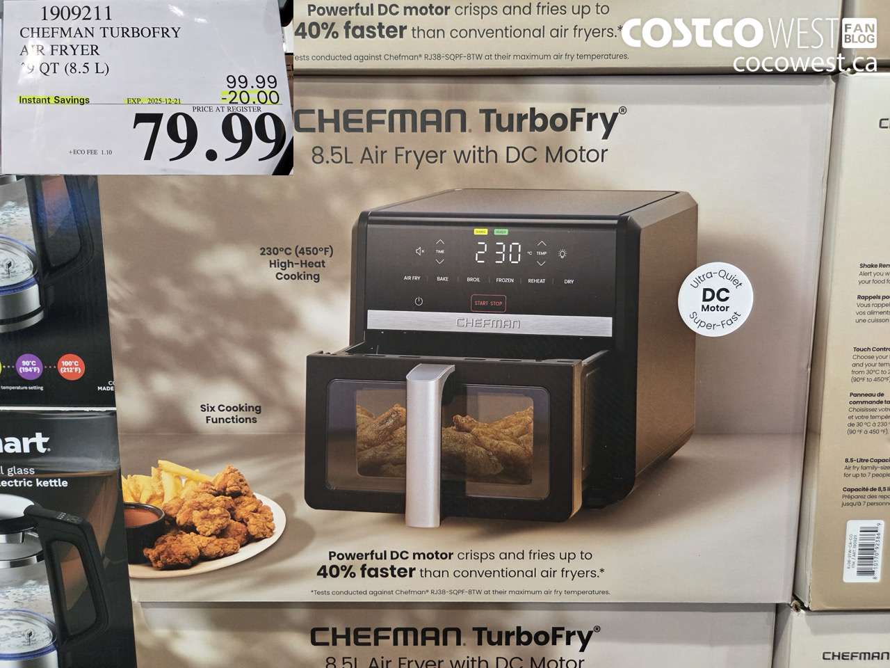 1909211 CHEFMAN TURBOFRY AIR FRYER 9QT (8.5 L) ($20.00 INSTANT SAVINGS EXPIRES ON 2025-12-21) $79.99