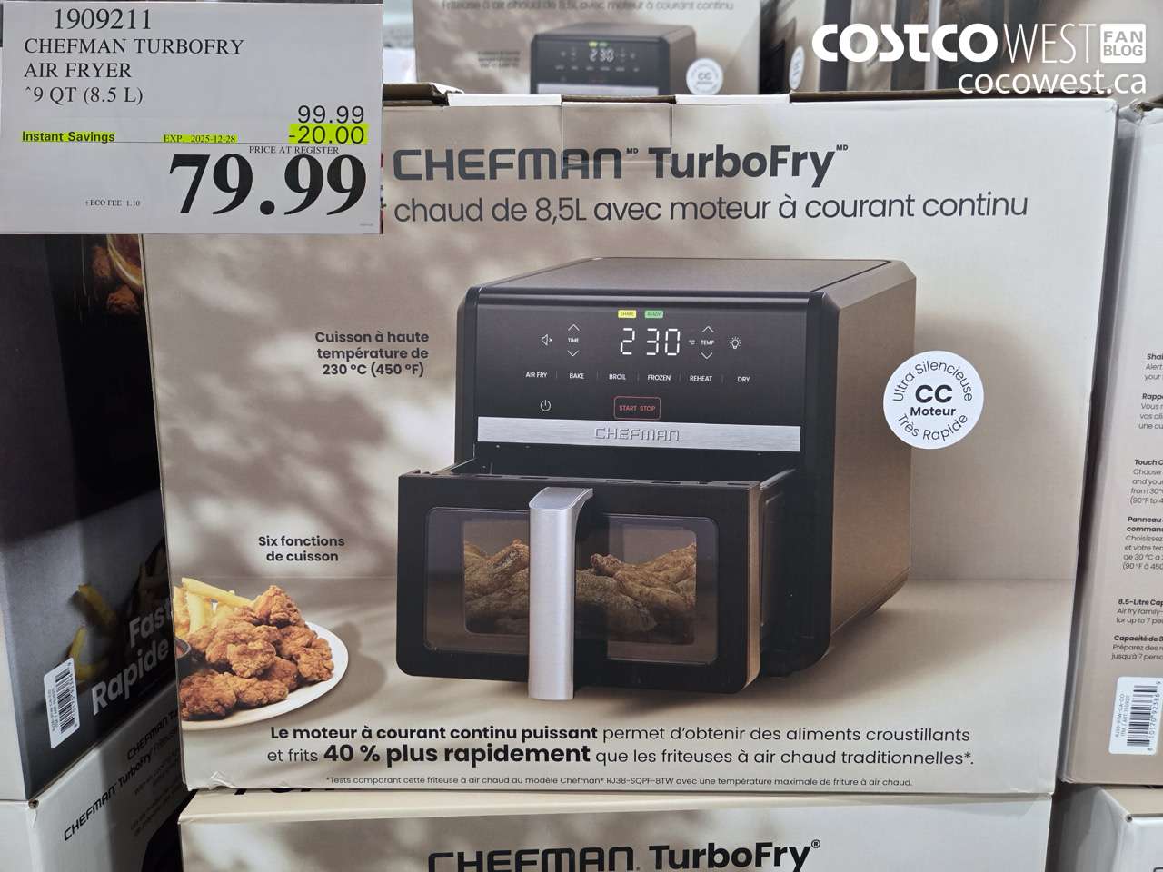 1909211 CHEFMAN TURBOFRY AIR FRYER 9QT (8.5 L) ($20.00 INSTANT SAVINGS EXPIRES ON 2025-12-28) $79.99