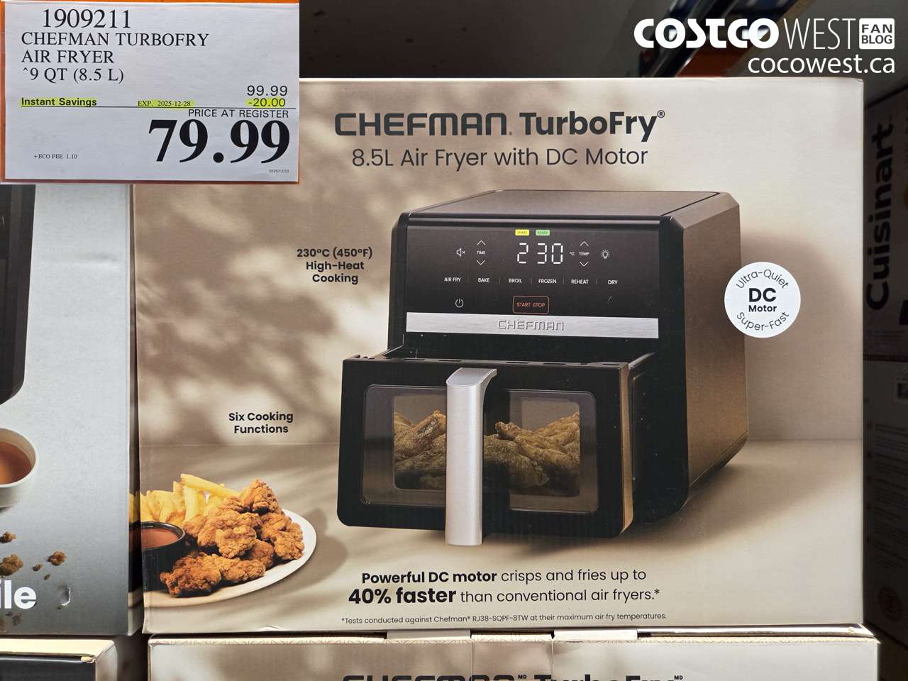 1909211 CHEFMAN TURBOFRY AIR FRYER 9QT (8.5 L) ($20.00 INSTANT SAVINGS EXPIRES ON 2025-12-28) $79.99