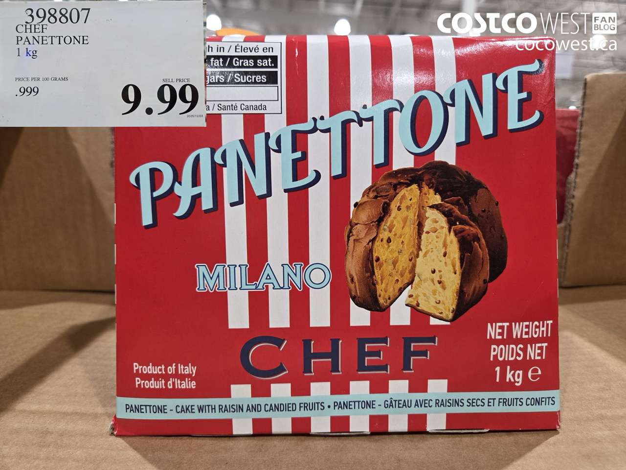 398807 CHEF PANETTONE 1 kg $9.99