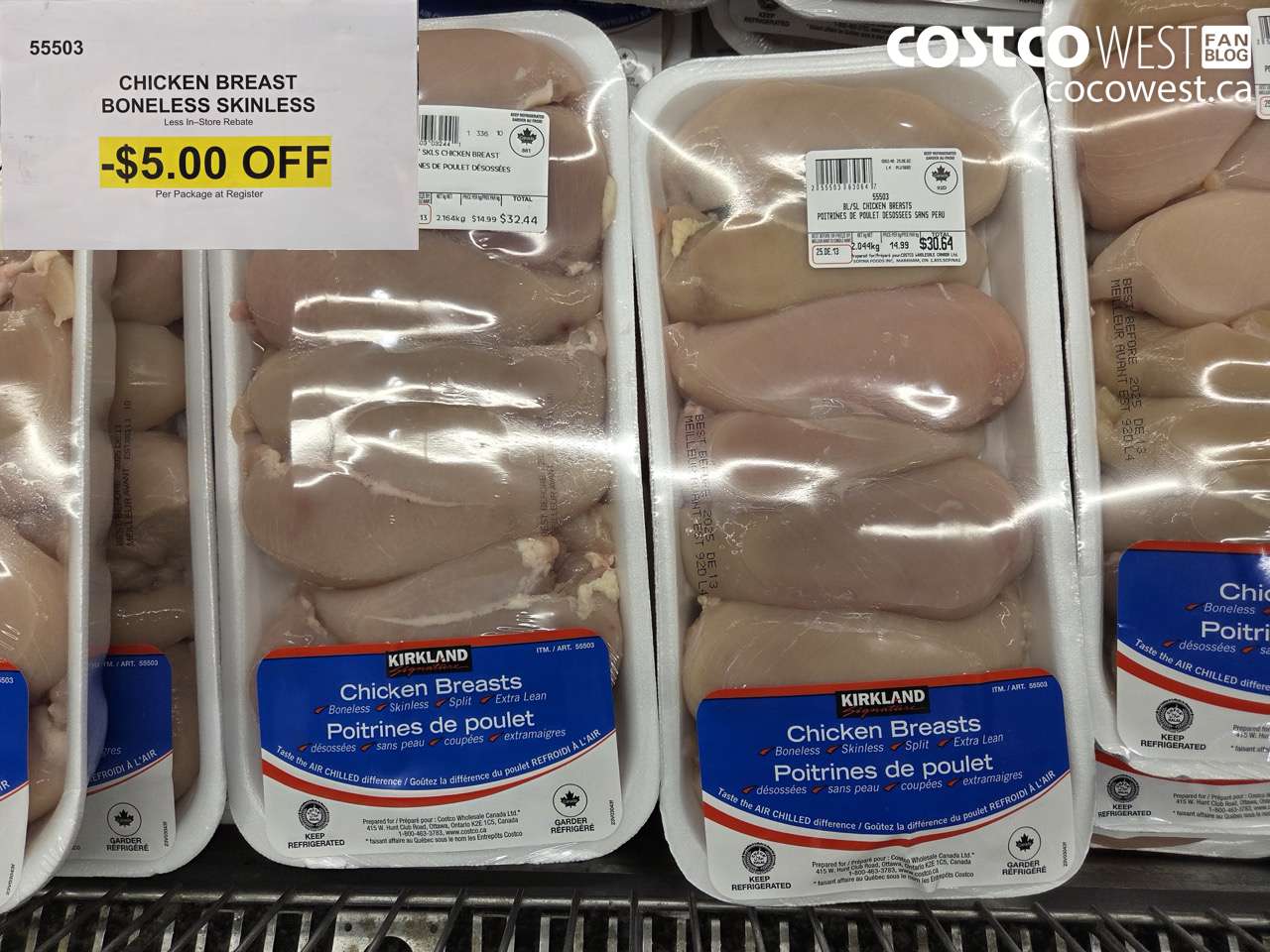 55503 CHICKEN BREAST BONELESS SKINLESS ($5.00 INSTANT SAVINGS)