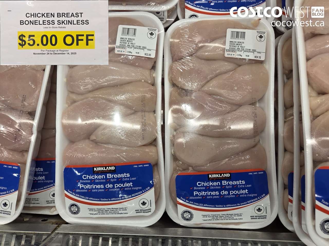 55503 CHICKEN BREAST BONELESS SKINLESS ($5.00 INSTANT SAVINGS EXPIRES ON 2025-12-24)
