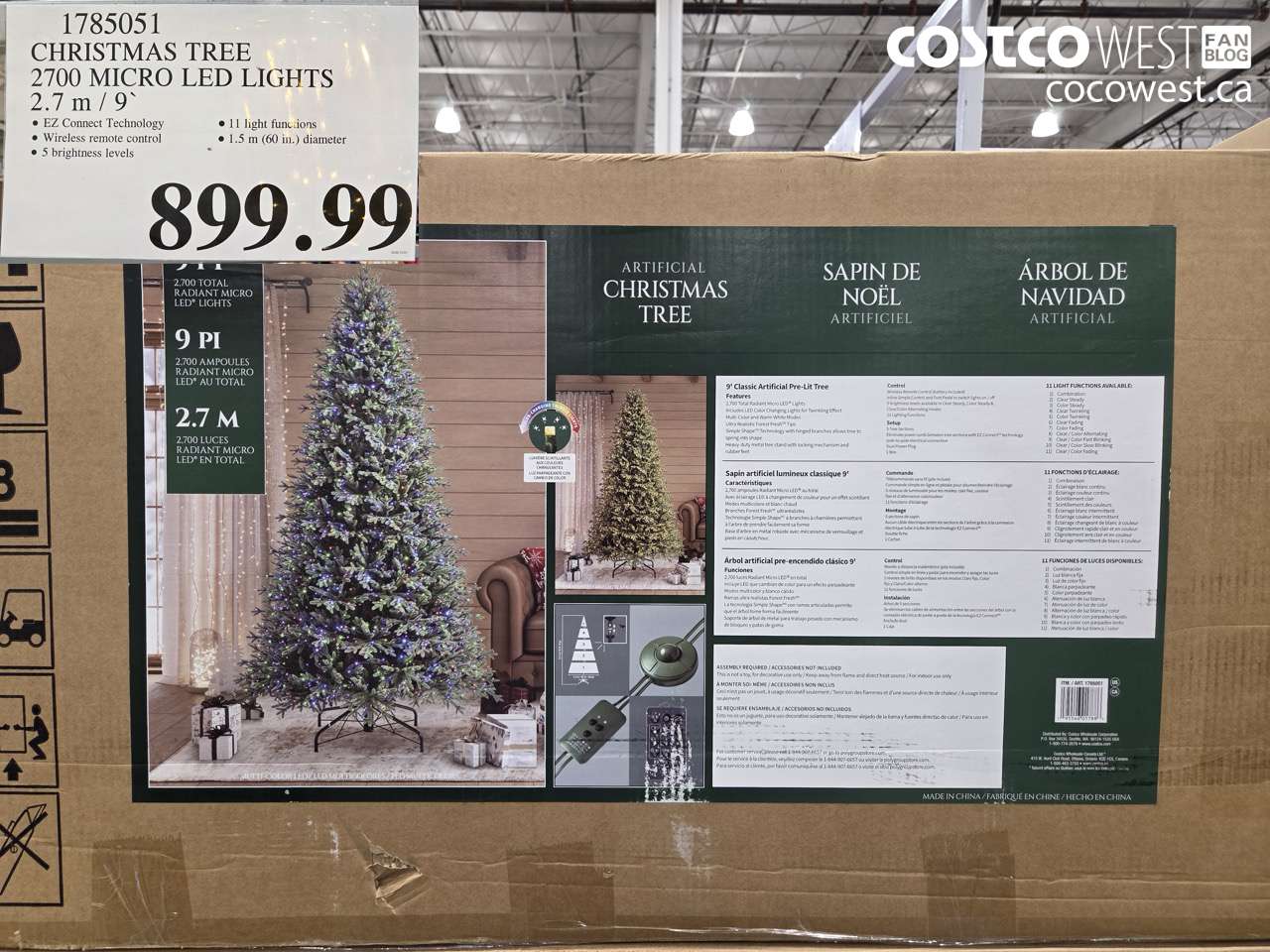 1785051 CHRISTMAS TREE 2700 MICRO LED LIGHTS 2.7M / 9' $899.99