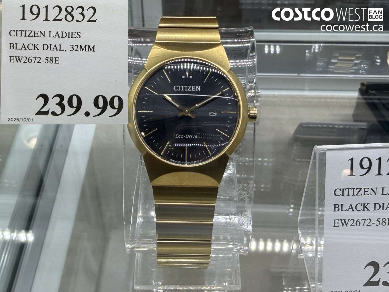 1912832 CITIZEN LADIES BLACK DIAL, 32MM EW2672-58E $239.99