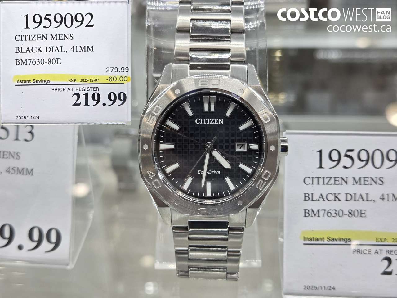 1959092 CITIZEN MENS BLACK DIAL, 41MM BM7630-80E ($60.00 INSTANT SAVINGS EXPIRES ON 2025-12-07) $219.99