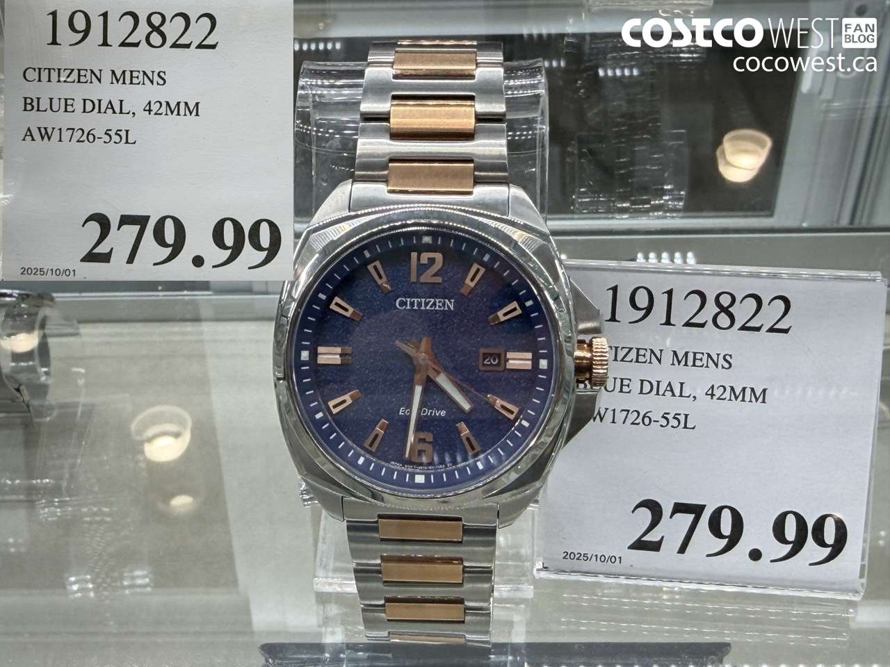 1912822 CITIZEN MENS BLUE DIAL 42MM AQ1726-55L $279.99