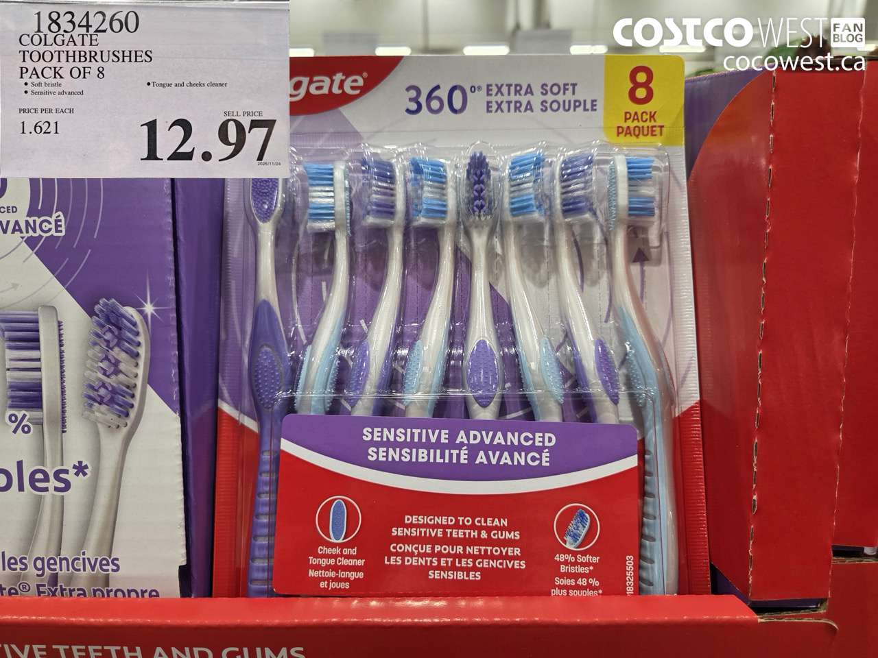 1834260 COLGATE 360 ADVANCED TOOTHBRUSHES PACK OF 8 $12.97