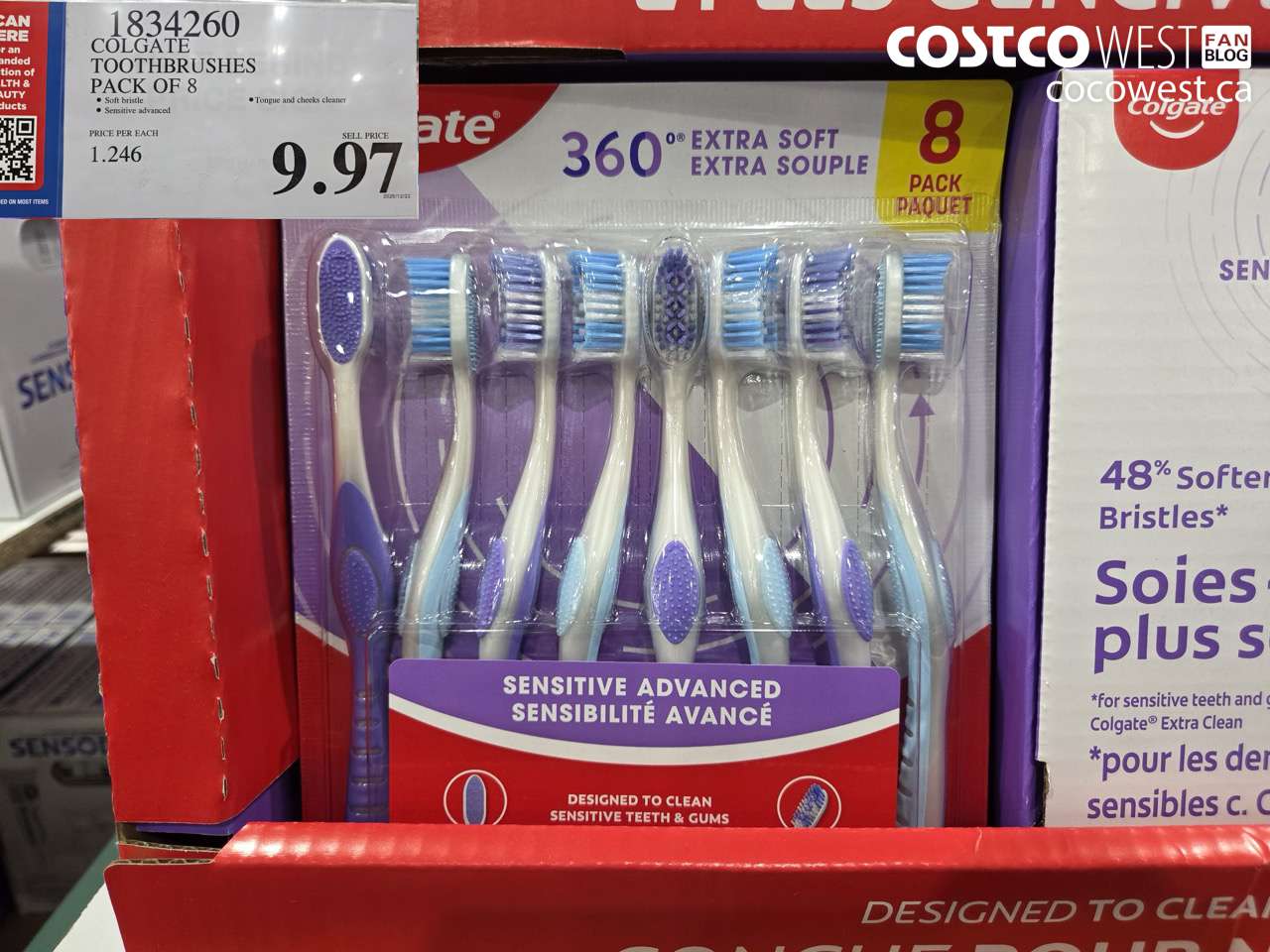 1834260 COLGATE 360 ADVANCED TOOTHBRUSHES PACK OF 8 $9.97