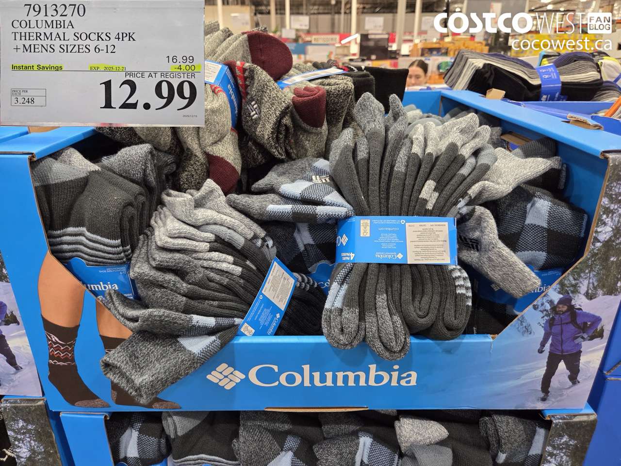 7913270 COLUMBIA THERMAL SOCKS 4PK MENS SIZES 6-12 ($4.00 INSTANT SAVINGS EXPIRES ON 2025-12-21) $12.99