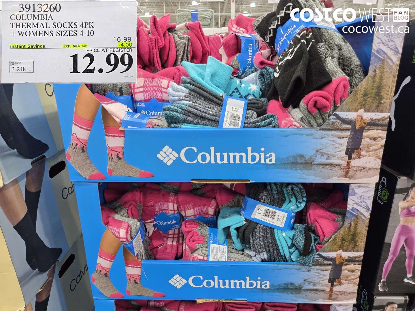 3913260 COLUMBIA THERMAL SOCKS 4PK WOMENS SIZES 4-10 ($4.00 INSTANT SAVINGS EXPIRES ON 2025-12-07) $12.99