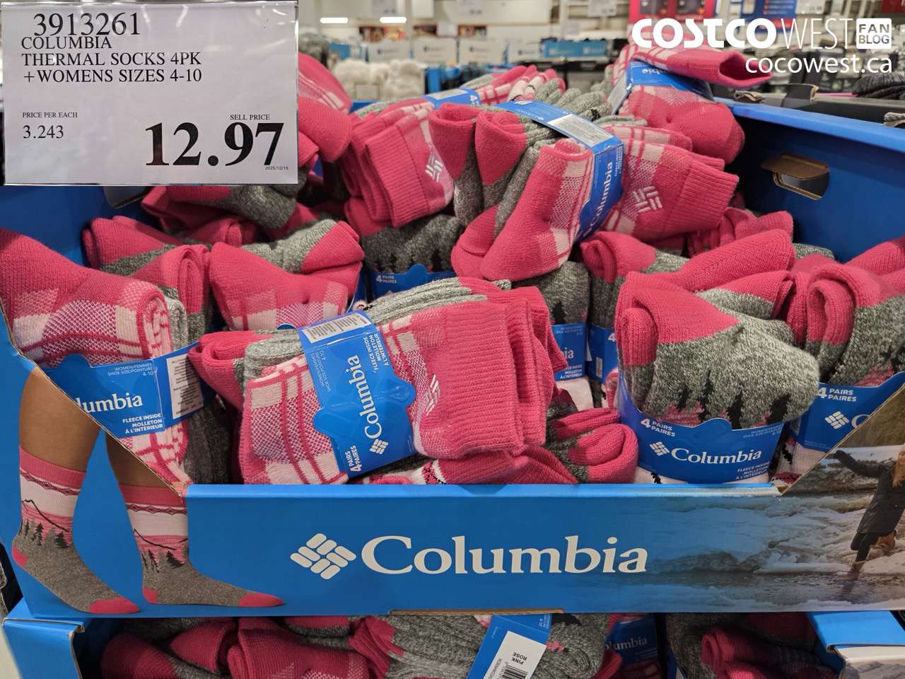 3913261 COLUMBIA THERMAL SOCKS 4PK WOMENS SIZES 4-10 $12.97