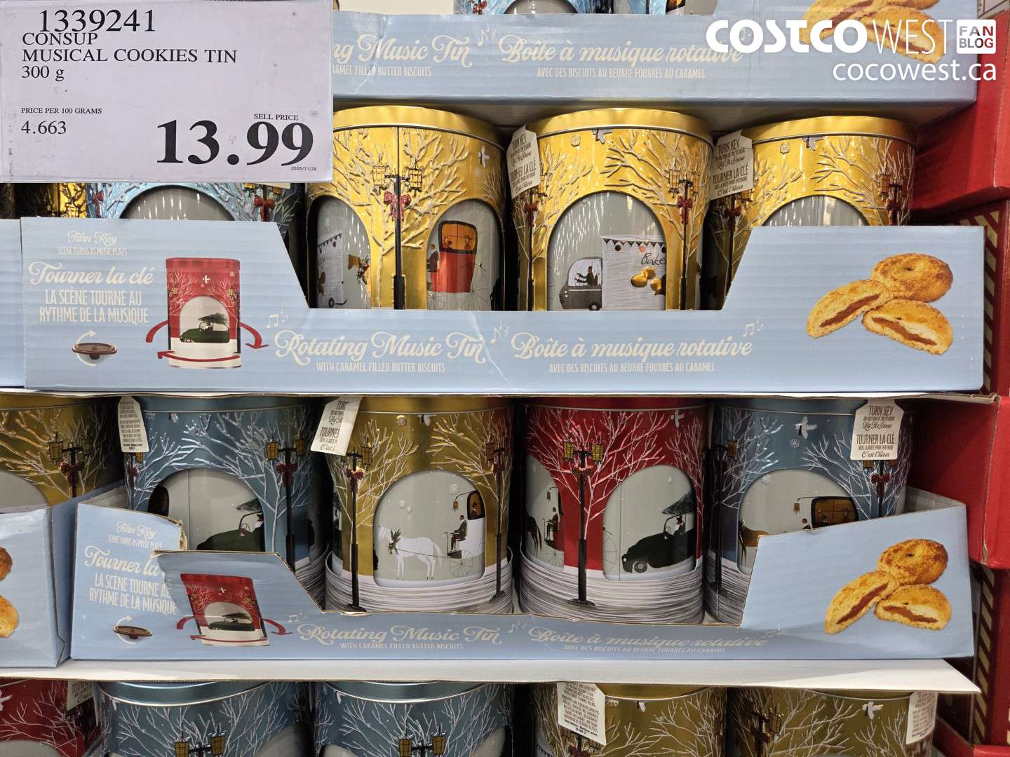 1339241 CONSUP MUSICAL COOKIES TIN 300 g $13.99