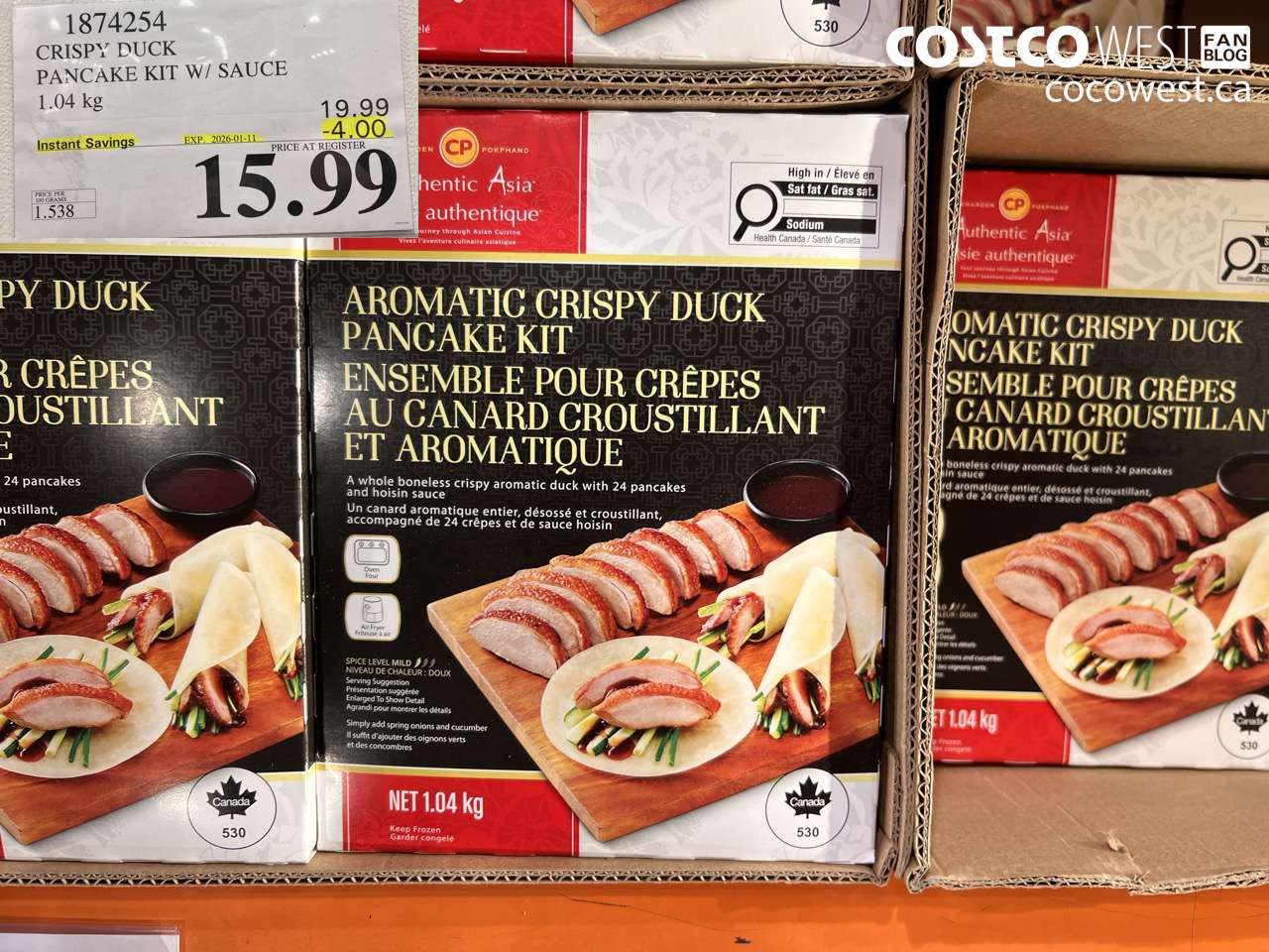 1874254 CRISPY DUCK PANCAKE KIT W/ SAUCE 1.04 KG ($4.00 INSTANT SAVINGS EXPIRES ON 2026-01-11) $15.99