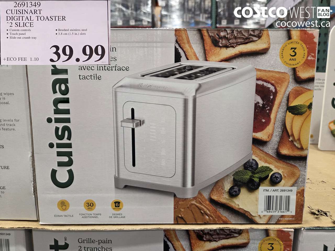 2691349 CUISINART 2 SLICE TOASTER $39.99