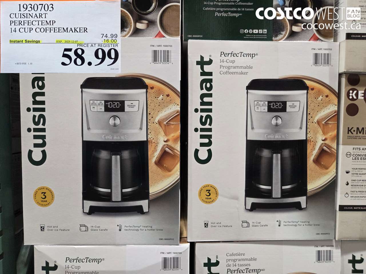 1930703 CUISINART PERFECTEMP 14 CUP COFFEEMAKER ($16.00 INSTANT SAVINGS EXPIRES ON 2025-12-07) $58.99