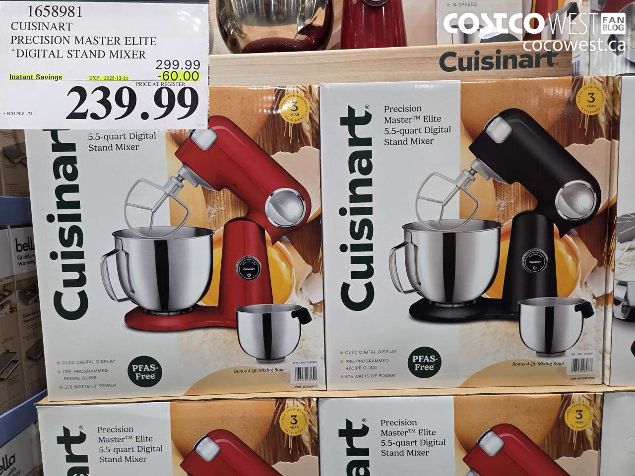 1658981 CUISINART PRECISION MASTER DIGITAL STAND MIXER ($60.00 INSTANT SAVINGS EXPIRES ON 2025-12-21) $239.99