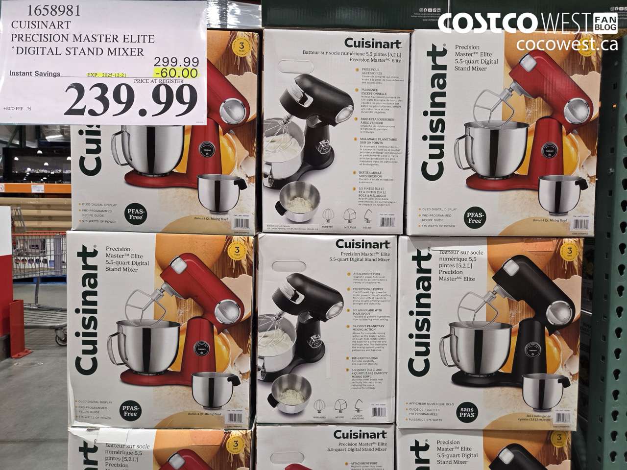 1658981 CUISINART PRECISION MASTER DIGITAL STAND MIXER ($60.00 INSTANT SAVINGS EXPIRES ON 2025-12-21) $239.99