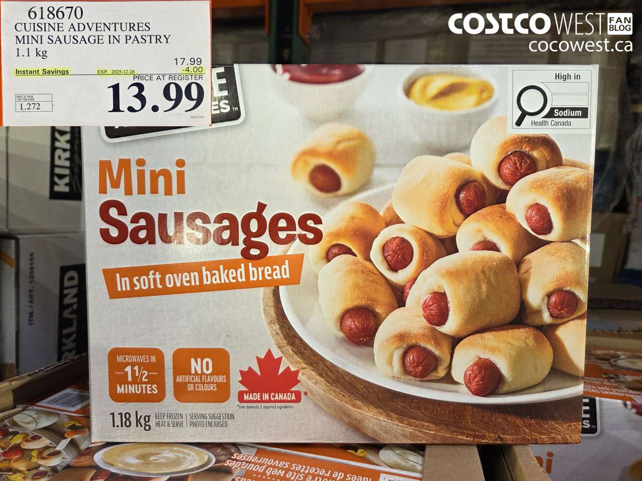 618670 CUISINE ADVENTURES MINI SAUSAGE IN PASTRY 1.1KG ($4.00 INSTANT SAVINGS EXPIRES ON 2025-12-28) $13.99