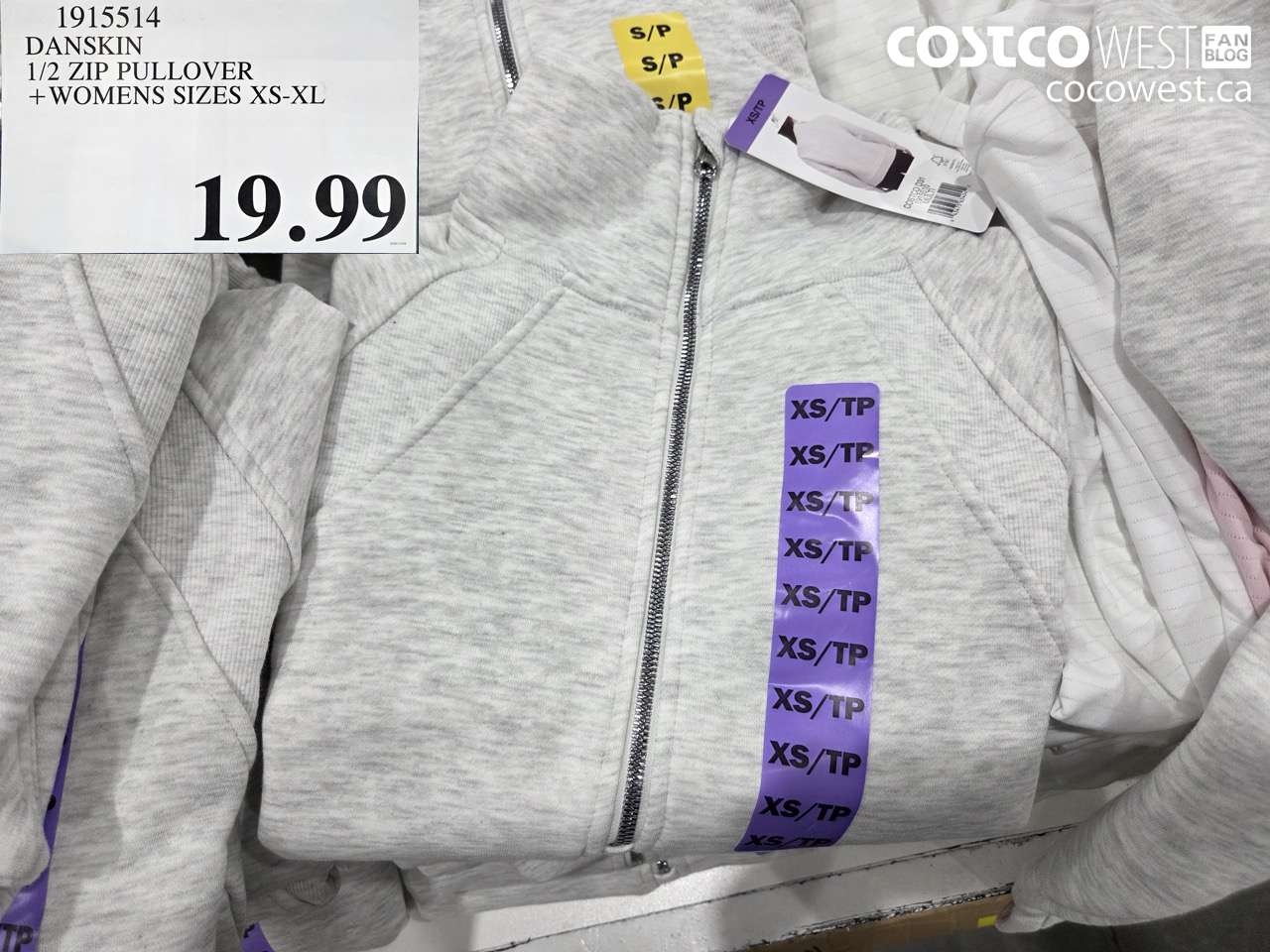 1915514 DANSKIN 1/2 ZIP PULLOVER WOMENS SIZES XS-XL $19.99