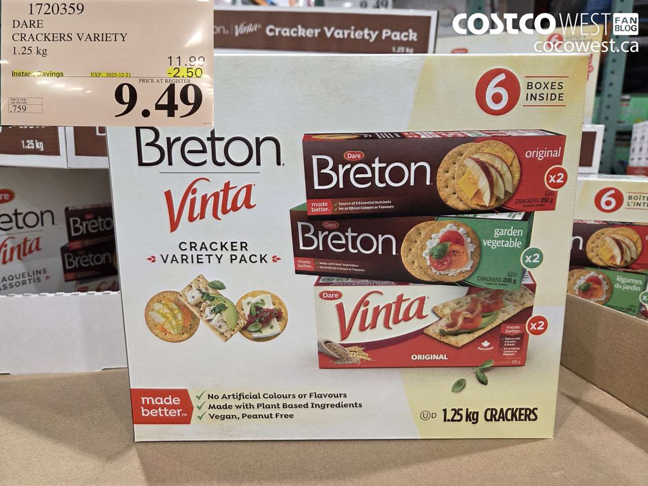 1720359 DARE CRACKERS VARIETY 6 PACK 1.25 KG ($2.50 INSTANT SAVINGS EXPIRES ON 2025-12-21) $9.49