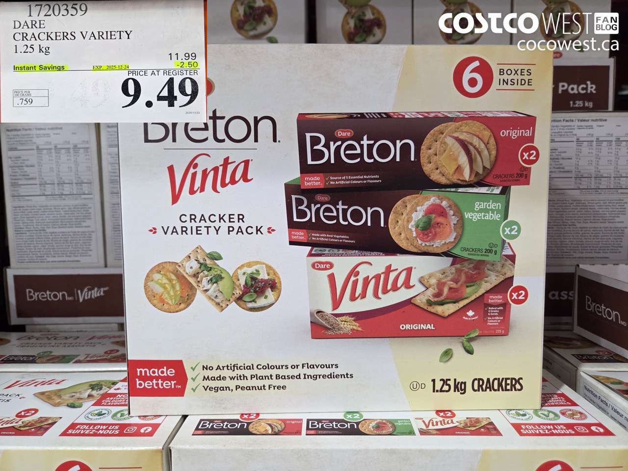 1720359 DARE CRACKERS VARIETY 6 PACK 1.25 KG ($2.50 INSTANT SAVINGS EXPIRES ON 2025-12-24) $9.49