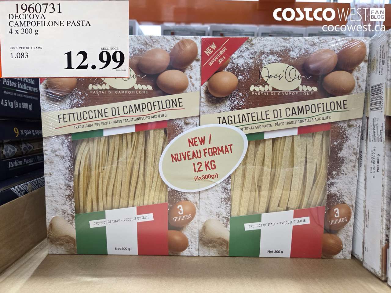 1960731 DECI'OVA CAMPOFILONE PASTA 4 X 300G $12.99