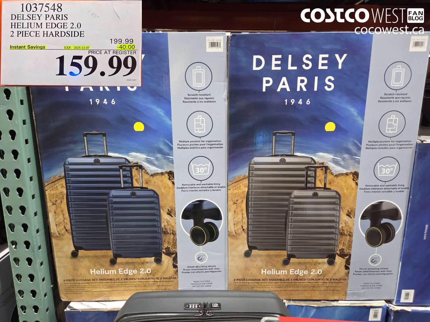 1037548 DELSEY PARIS HELIUM EDGE 2.0 2 PIECE HARDSIDE ($40.00 INSTANT SAVINGS EXPIRES ON 2025-12-07) $159.99
