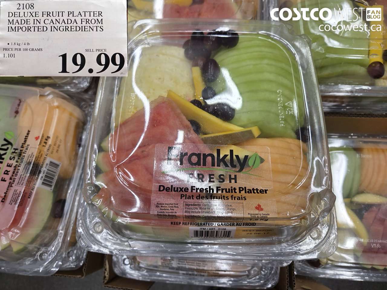 2108 DELUXE FRUIT PLATTER MADE IN CANADA FROM IMPORTED INGREDIENTS $19.99