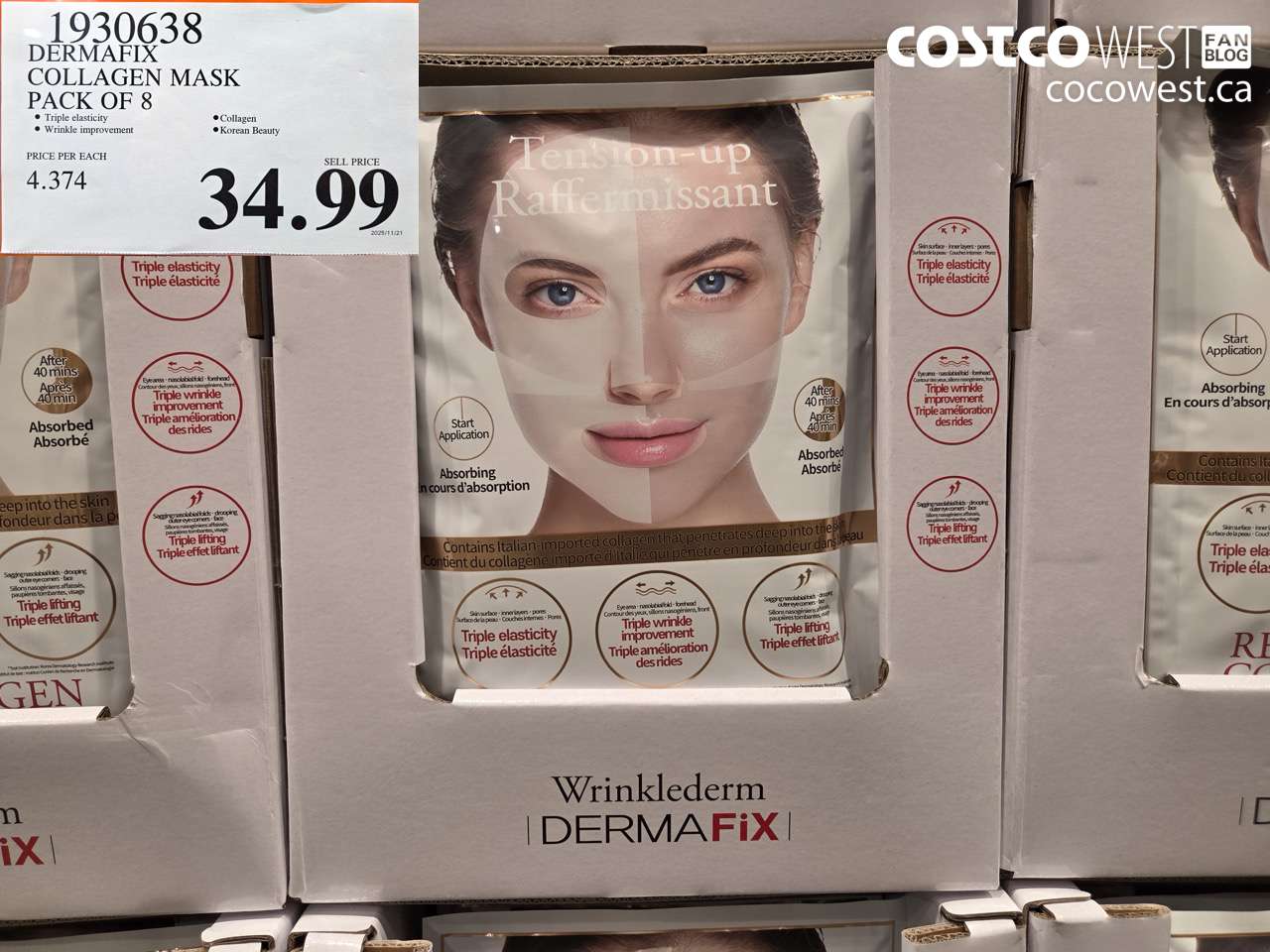 1930638 DERMAFIX COLLAGEN MASK PACK OF 8 $34.99