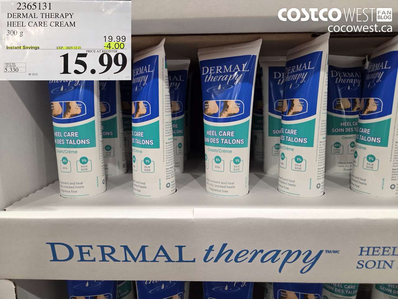 2365131 DERMAL THERAPY HEEL CARE 300G ($4.00 INSTANT SAVINGS EXPIRES ON 2025-12-21) $15.99