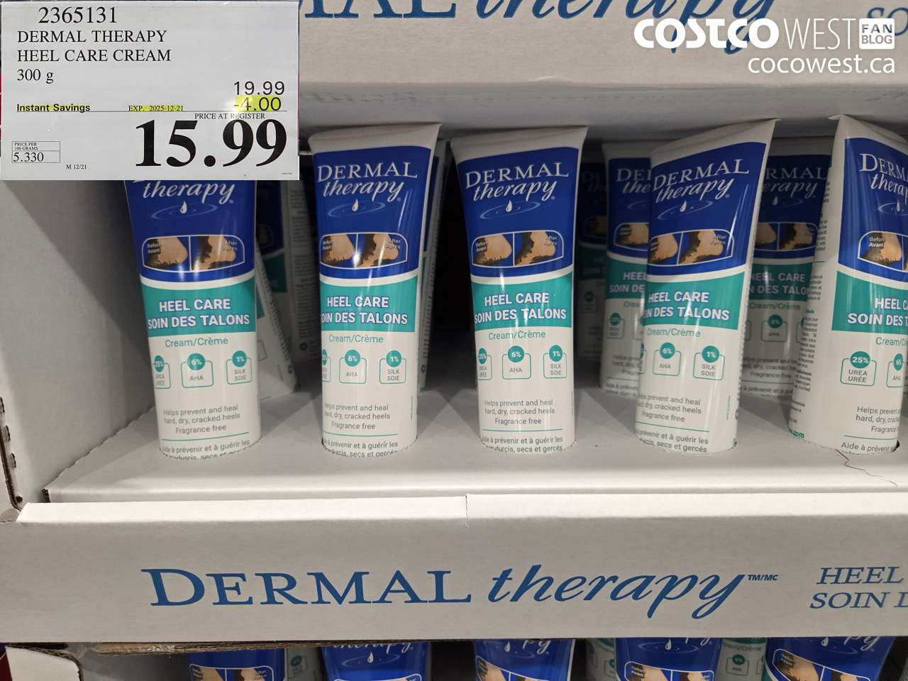 2365131 DERMAL THERAPY HEEL CARE 300G ($4.00 INSTANT SAVINGS EXPIRES ON 2025-12-21) $15.99