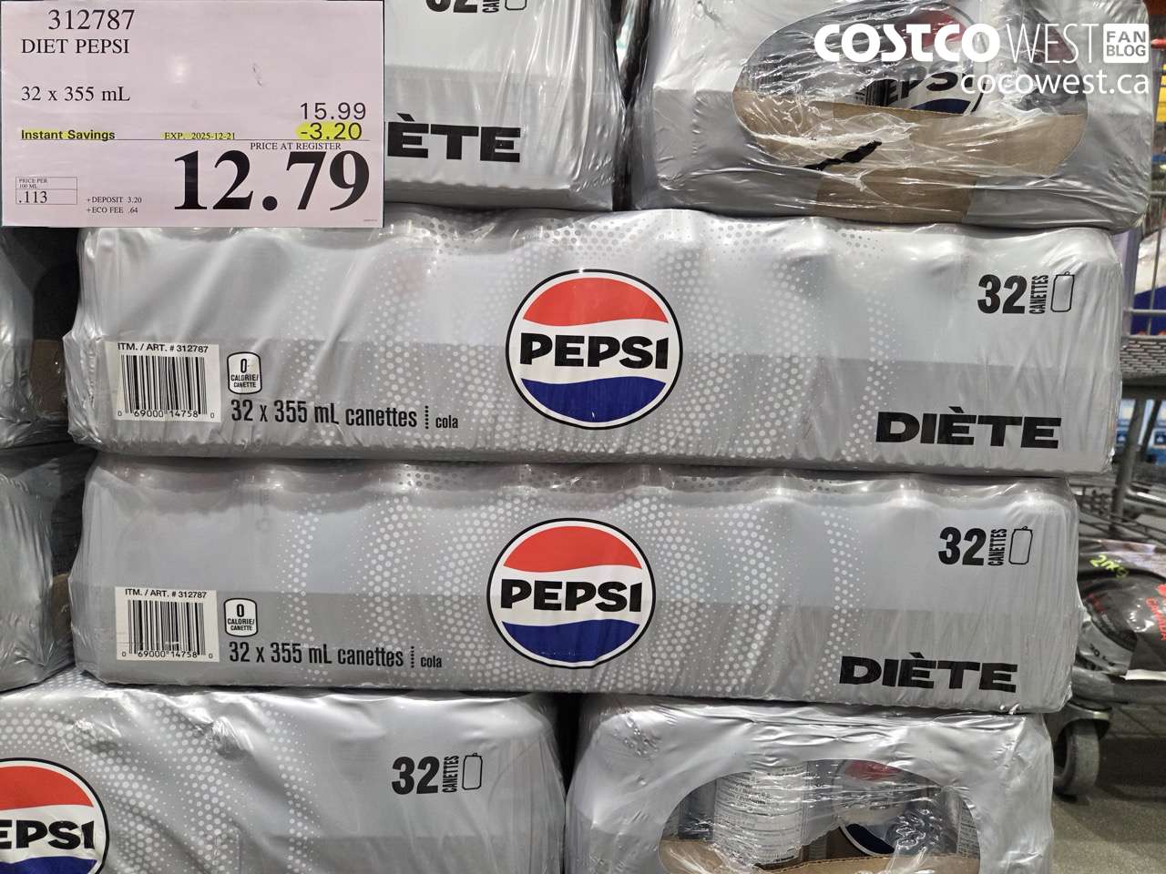 312787 DIET PEPSI 32 x 355 mL ($3.20 INSTANT SAVINGS EXPIRES ON 2025-12-21) $12.79