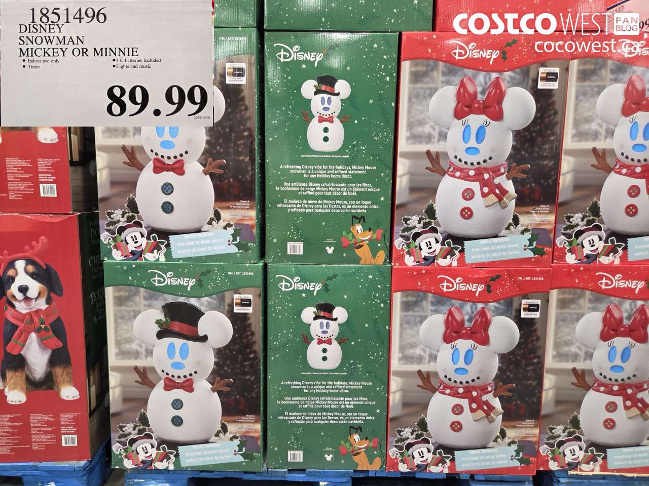 1851496 DISNEY SNOWMAN MICKEY AND MINNIE $89.99
