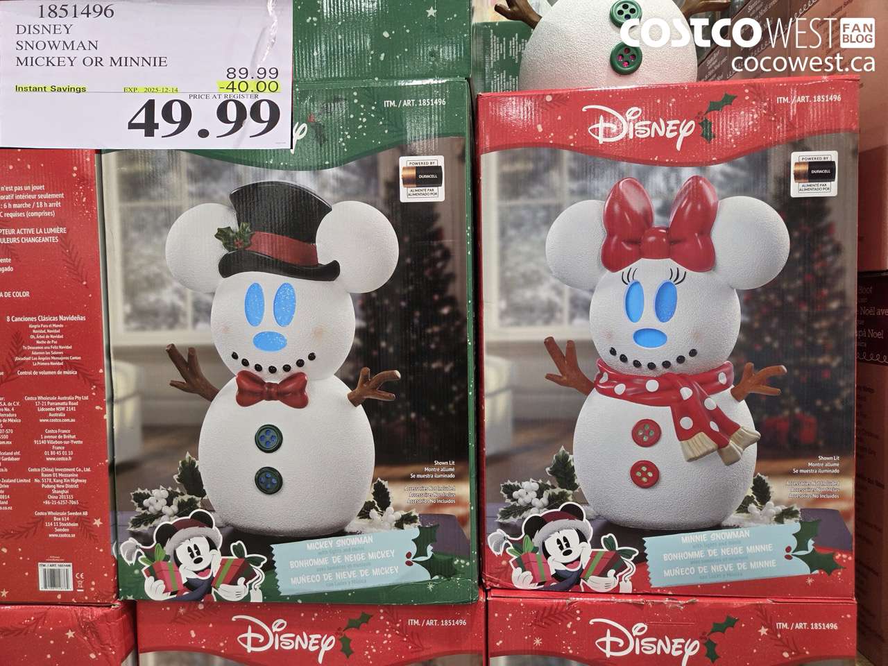1851496 DISNEY SNOWMAN MICKEY AND MINNIE ($40.00 INSTANT SAVINGS EXPIRES ON 2025-12-14) $49.99
