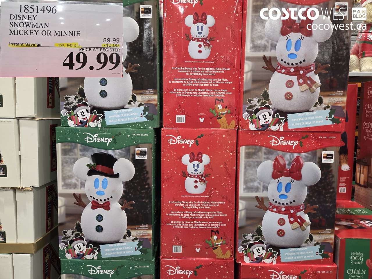 1851496 DISNEY SNOWMAN MICKEY AND MINNIE ($40.00 INSTANT SAVINGS EXPIRES ON 2025-12-14) $49.99