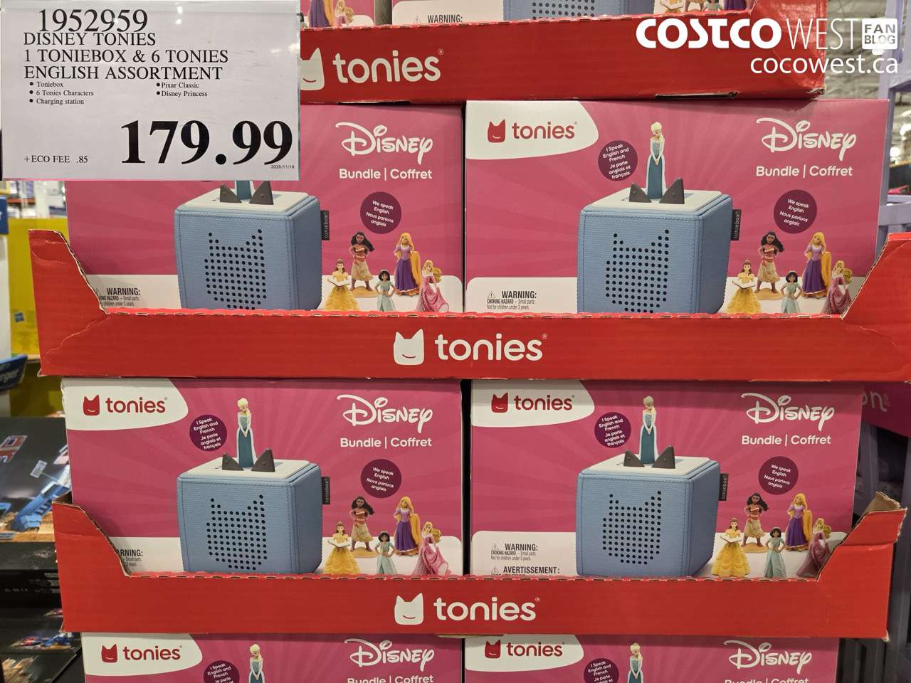 1952959 DISNEY TONIES 1 TONIEBOX & 6 TONIES ENGLISH ASSORTMENT $179.99