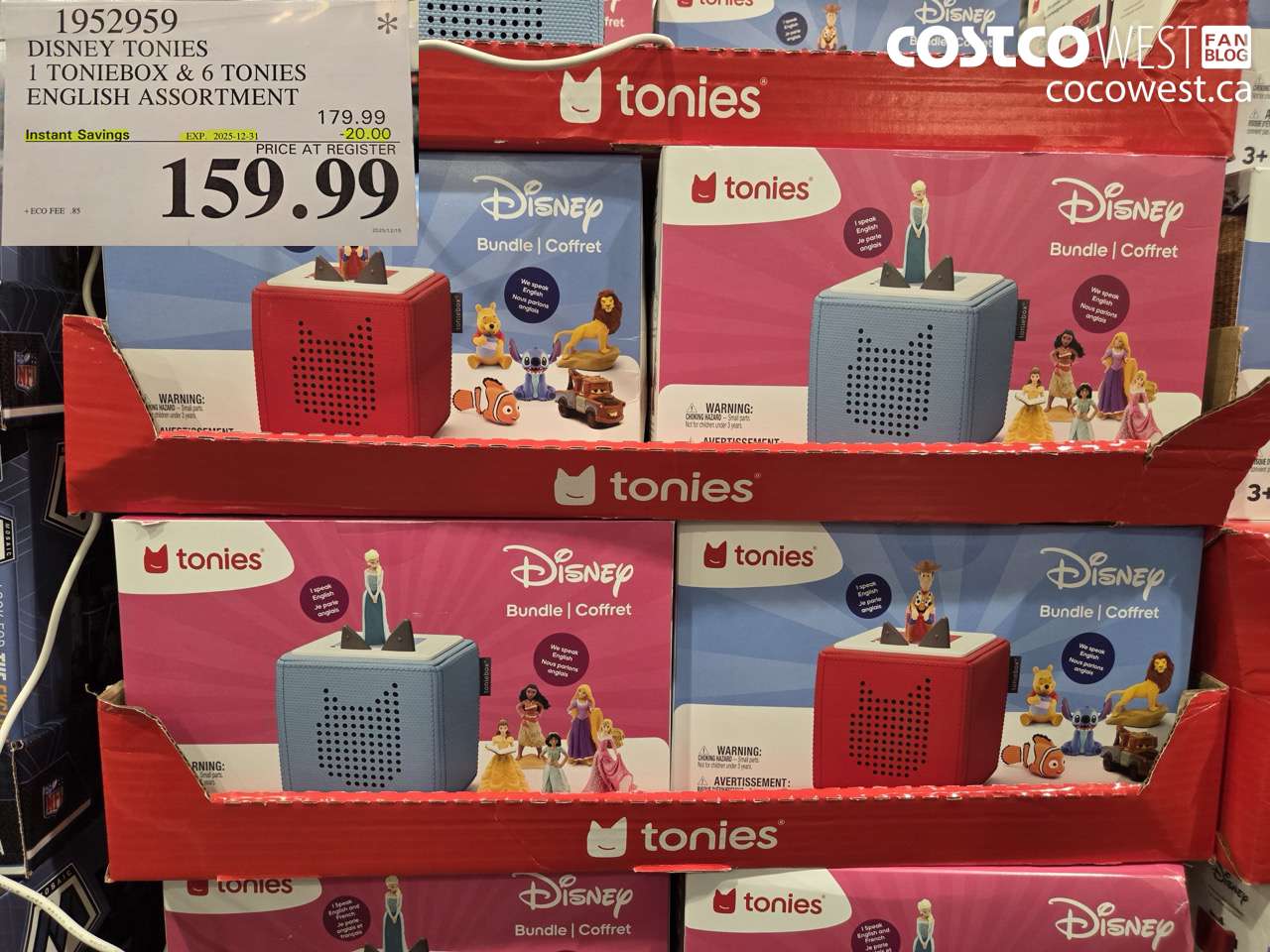 1952959 DISNEY TONIES 1 TONIEBOX & 6 TONIES ENGLISH ASSORTMENT ($20.00 INSTANT SAVINGS EXPIRES ON 2025-12-31) $159.99