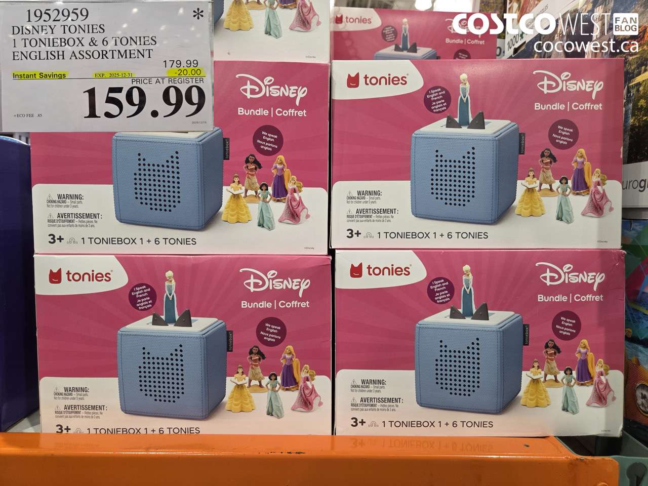 1952959 DISNEY TONIES 1 TONIEBOX & 6 TONIES ENGLISH ASSORTMENT ($20.00 INSTANT SAVINGS EXPIRES ON 2025-12-31) $159.99