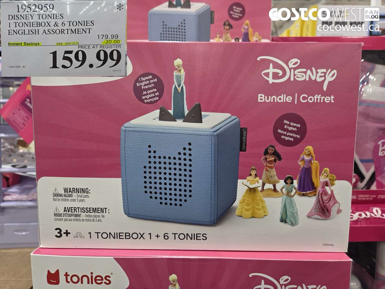1952959 DISNEY TONIES 1 TONIEBOX & 6 TONIES ENGLISH ASSORTMENT ($20.00 INSTANT SAVINGS EXPIRES ON 2025-12-31) $159.99