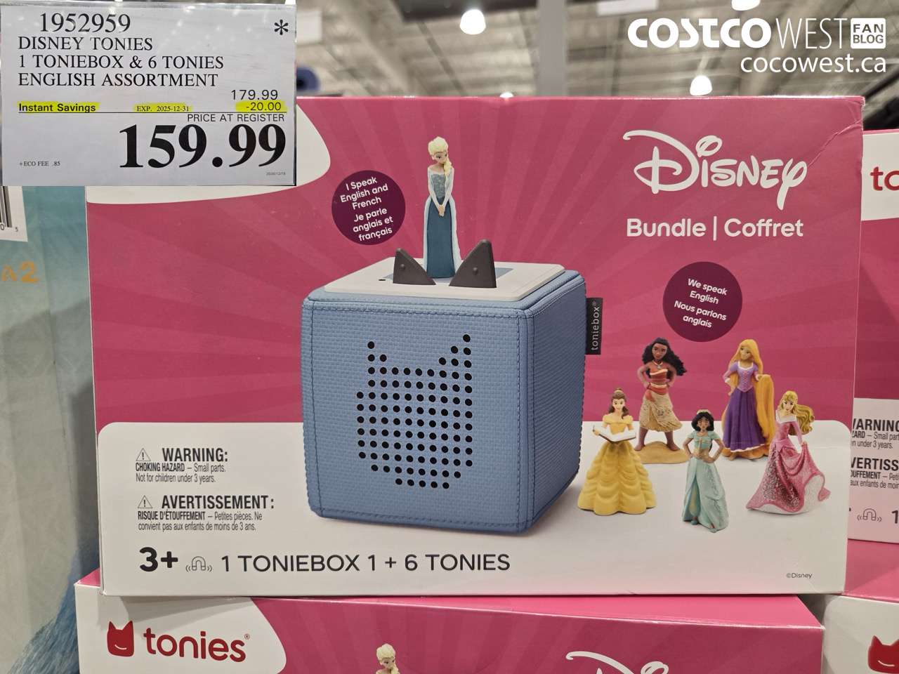 1952959 DISNEY TONIES 1 TONIEBOX & 6 TONIES ENGLISH ASSORTMENT ($20.00 INSTANT SAVINGS EXPIRES ON 2025-12-31) $159.99