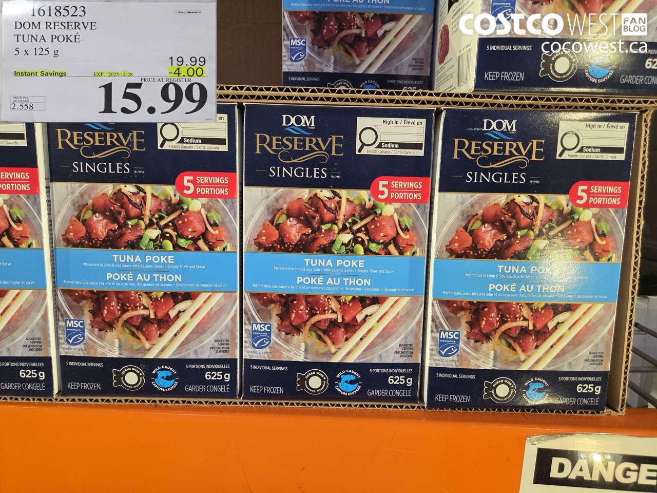 1618523 DOM RESERVE TUNA POKE 5 X 125 G ($4.00 INSTANT SAVINGS EXPIRES ON 2025-12-28) $15.99