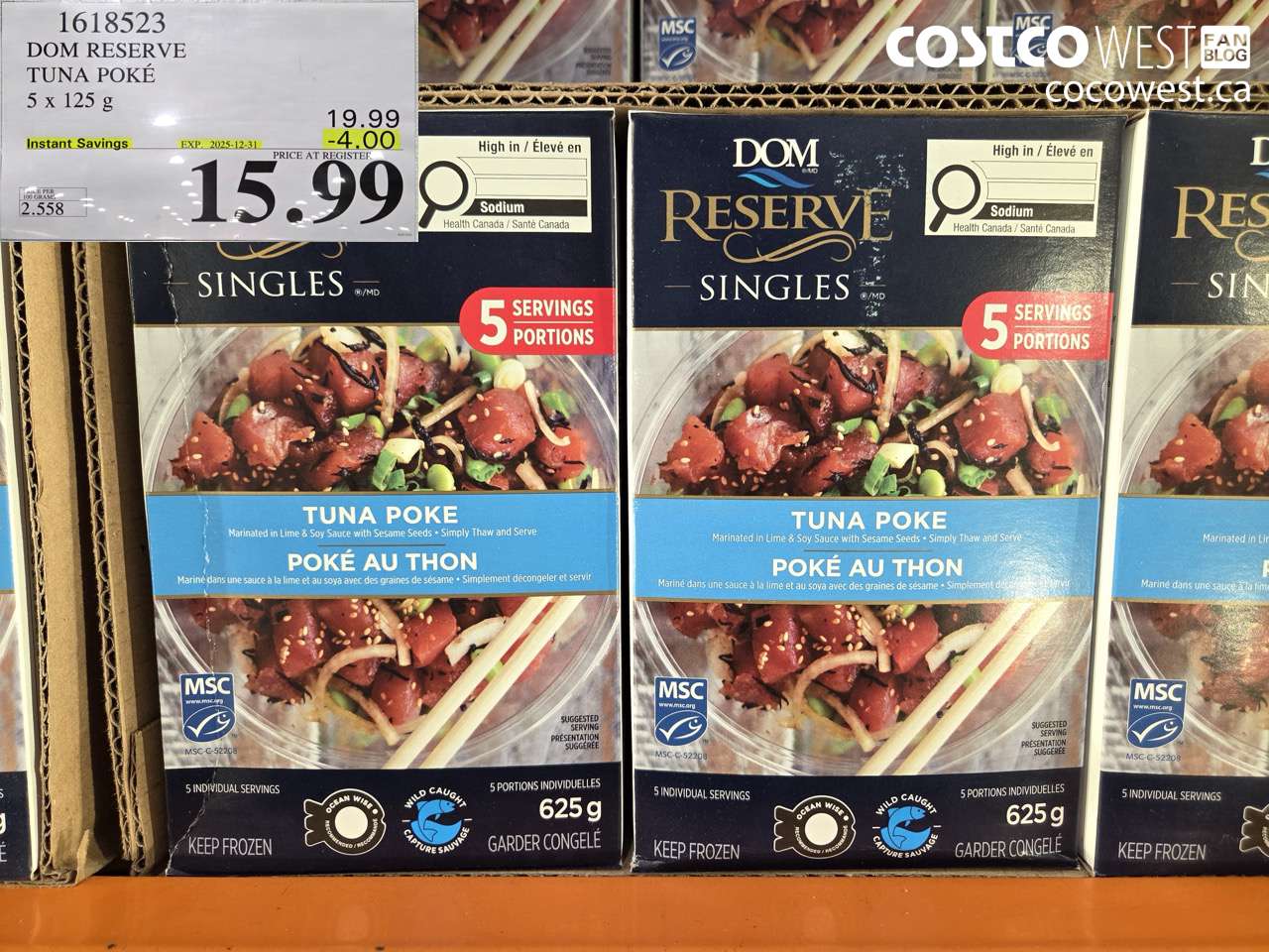 1618523 DOM RESERVE TUNA POKE 5 X 125 G ($4.00 INSTANT SAVINGS EXPIRES ON 2025-12-31) $15.99