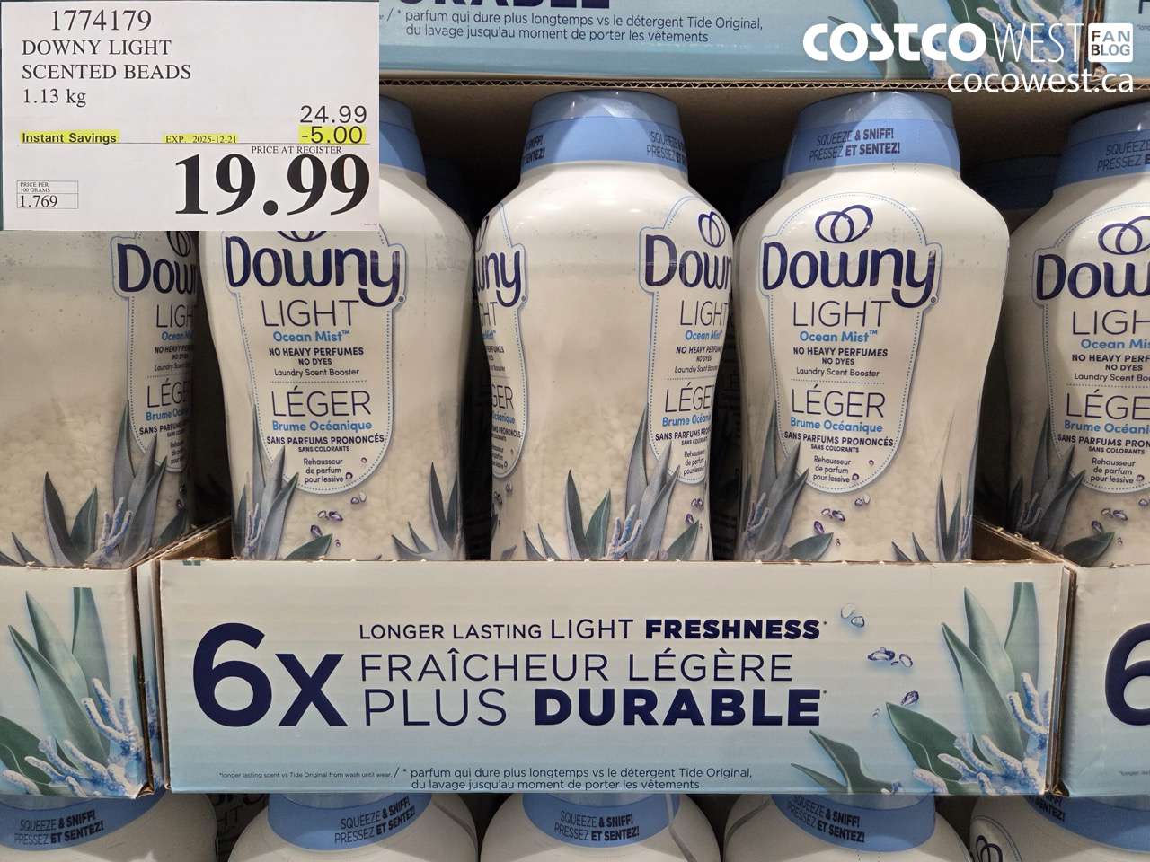 1774179 DOWNY LIGHT SCENTED BEADS 1.13KG ($5.00 INSTANT SAVINGS EXPIRES ON 2025-12-21) $19.99