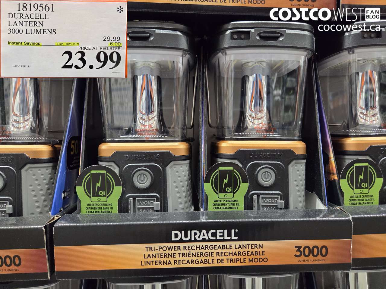 1819561 DURACELL LANTERN 3000 LUMENS ($6.00 INSTANT SAVINGS EXPIRES ON 2025-12-21) $23.99