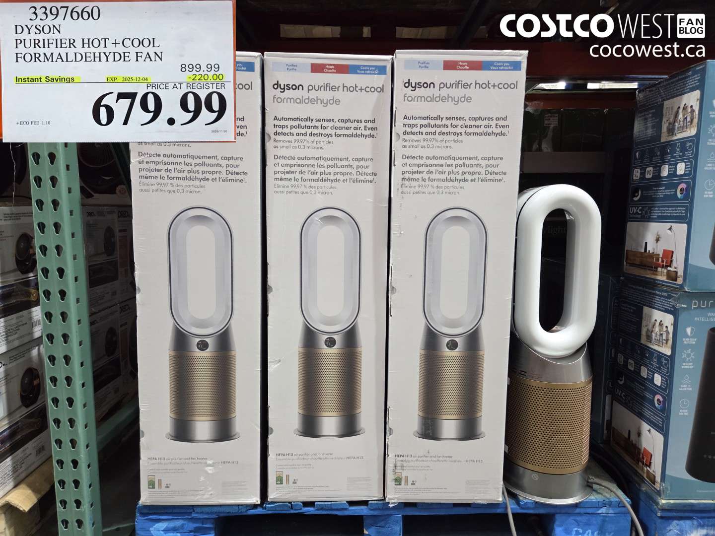 3397660 DYSON PURIFIER HOT +COOL FORMALDEHYDE FAN ($220.00 INSTANT SAVINGS EXPIRES ON 2025-12-04) $679.99