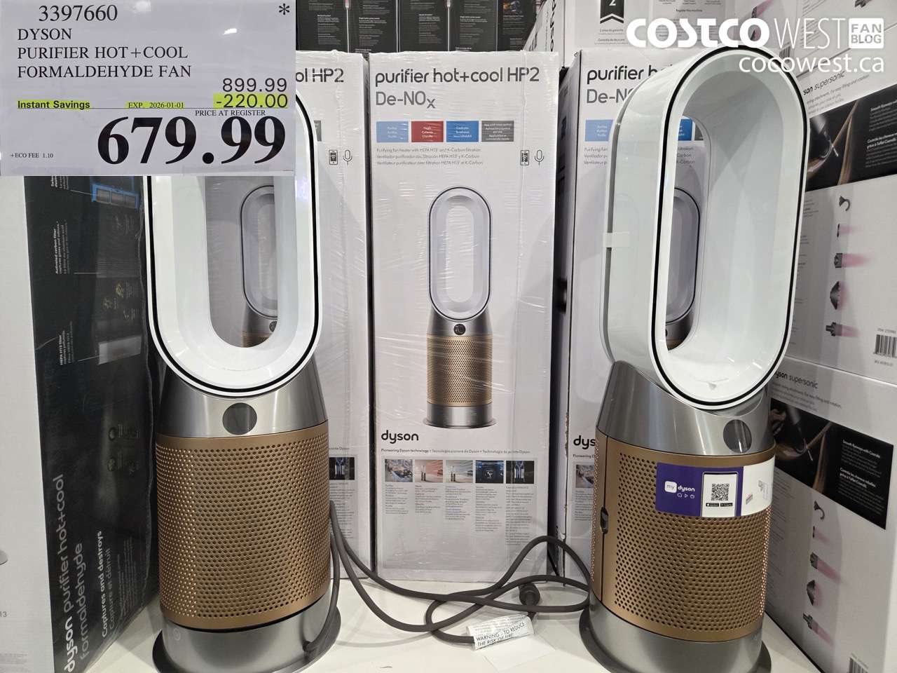 3397660 DYSON PURIFIER HOT +COOL FORMALDEHYDE FAN ($220.00 INSTANT SAVINGS EXPIRES ON 2026-01-01) $679.99