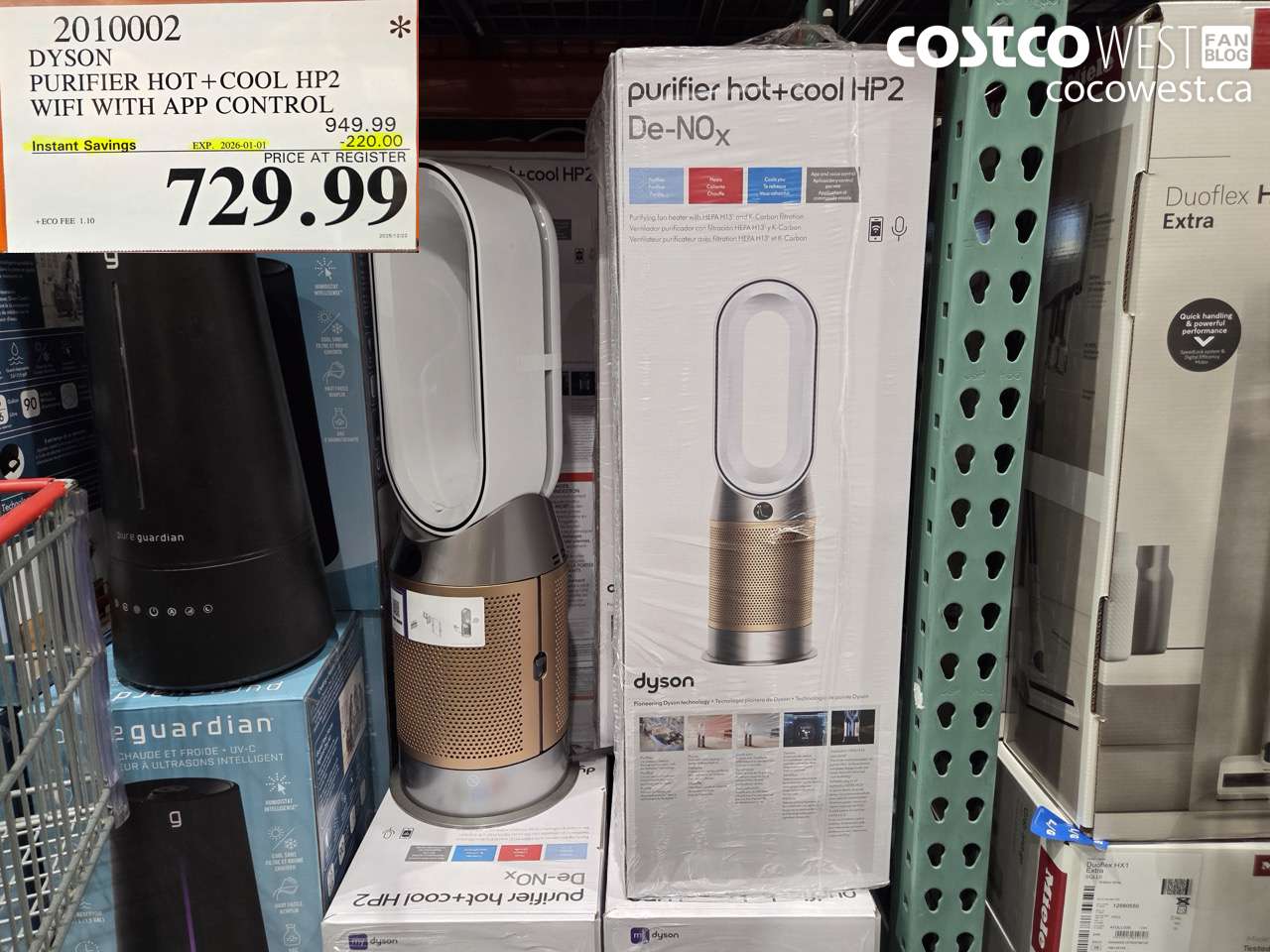 2010002 DYSON PURIFIER HOT + COOL HP2 WIFI WITH APP CONTROL ($220.00 INSTANT SAVINGS EXPIRES ON 2026-01-01) $729.99
