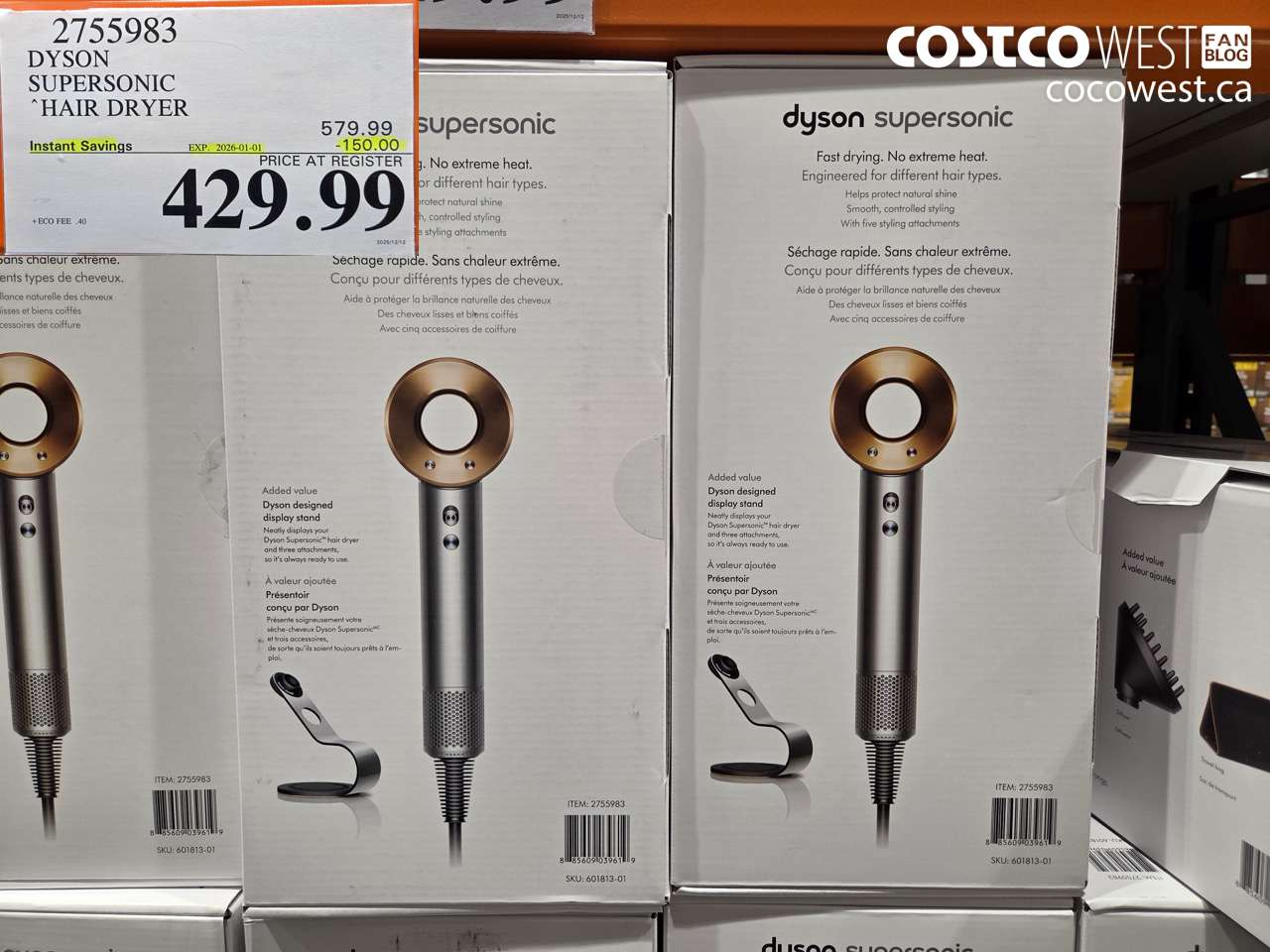 2755983 DYSON SUPERSONIC HAIR DRYER ($150.00 INSTANT SAVINGS EXPIRES ON 2026-01-01) $429.99