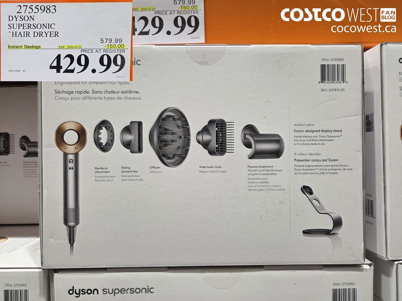 2755983 DYSON SUPERSONIC HAIR DRYER ($150.00 INSTANT SAVINGS EXPIRES ON 2026-01-01) $429.99